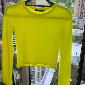 Yellow Zara mid length long sleeve shirt